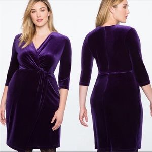 ELOQUII Purple Stretch Velvet Dress Size 18